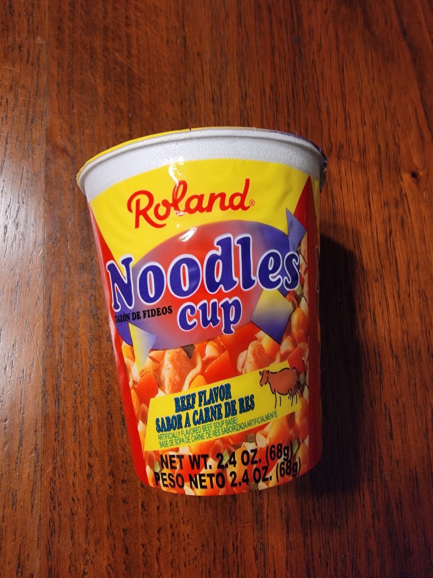 Roland Beef Noodle Cup Front