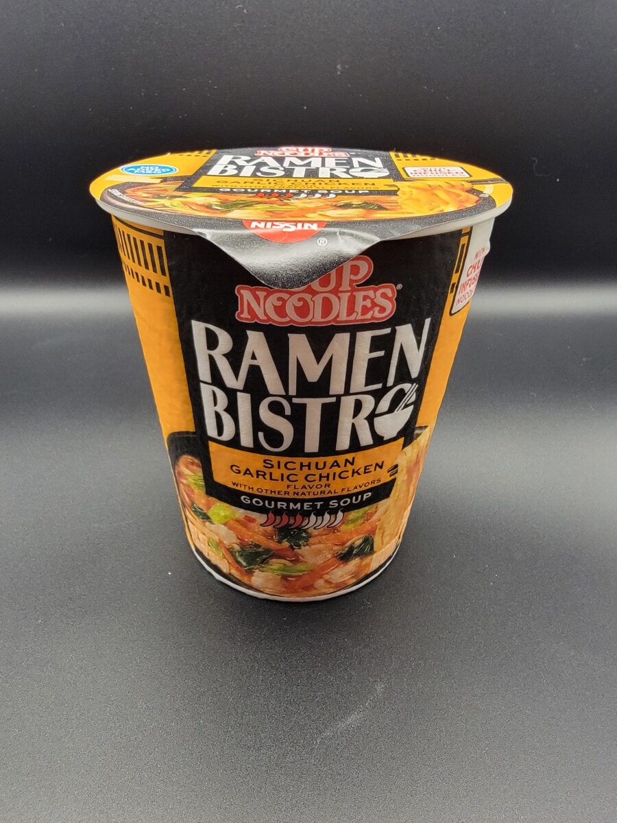 Nissin Cup Noodles Ramen Bistro Sichuan Garlic Chicken Review | Noodle Journey